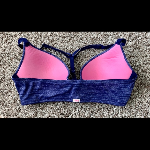 32B VS Pink Racerback Front Clasp Bra - Picture 2 of 7